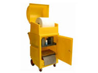 Polyethylene cart storage unit with roll dispenser