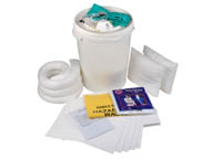 Hydrocarbon spill kit in bucket
