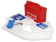 Hydrocarbon spill kit for vehicles in bag