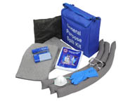 Spill kit for vehicles in canvas bag